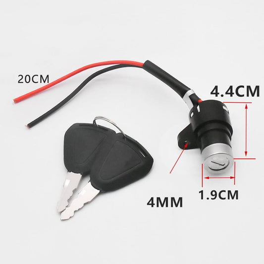 1 Set Ignition Key Ebike Switch 2 Wire Position For Electric Scooter E-Bike Lock