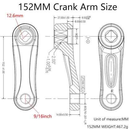 2Pcs 170mm Aluminum MTB Mountain Road Bike Crank Bicycle Square/Rhombic Hole Crankset Cycling Repair Part Left Crank Arm
